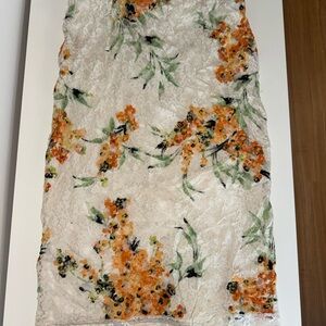 New York & Company Floral Pencil Skirt - Orange and Green